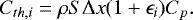 \begin{equation*} C_{th, i}=\rho S \UpDelta x (1&#x002B;\epsilon_i) C_p.\end{equation*}