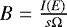 $B=\frac{I(E)}{s\UpOmega}$