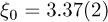 ${\xi _0} = 3.37(2)$